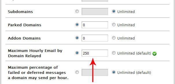 محدود کردن ایمیل ارسالی در cpanel
