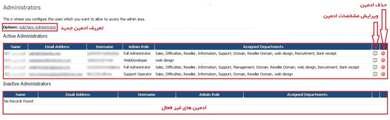 ایجاد مدیر جدید در WHMCS