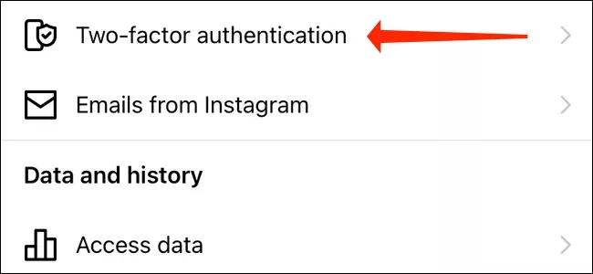 گزینه Two-Factor Authentication