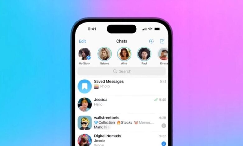 قابلیت استوری به تلگرام